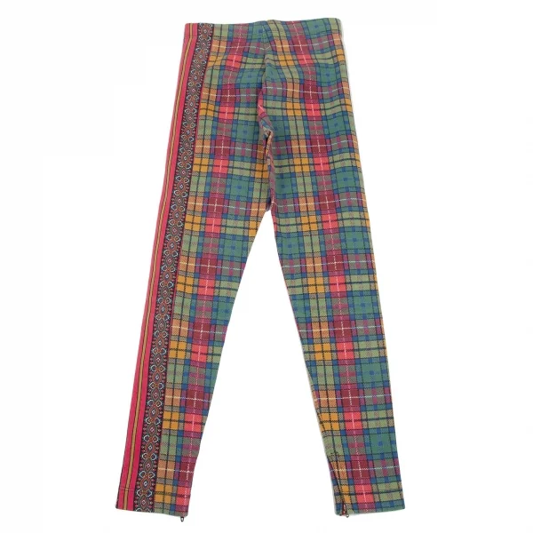 VERSACE SPORT Hem Zip Check Sideline Leggings Skinny Pants K-112976_007