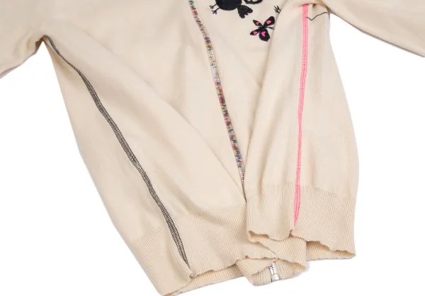 ポールスミス ピンクPaul Smith PINK コットン刺繍デザインカラフルジップニットセーター クリームM K-112977_013