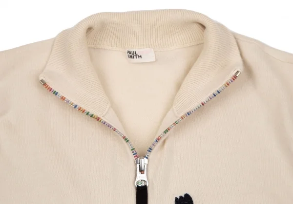 ポールスミス ピンクPaul Smith PINK コットン刺繍デザインカラフルジップニットセーター クリームM K-112977_005