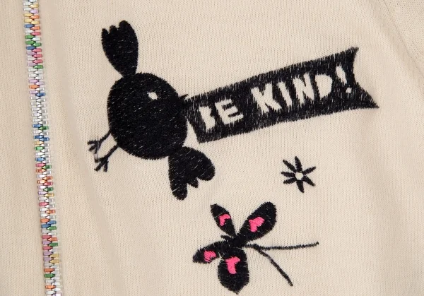 ポールスミス ピンクPaul Smith PINK コットン刺繍デザインカラフルジップニットセーター クリームM K-112977_006