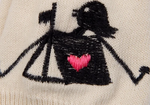 ポールスミス ピンクPaul Smith PINK コットン刺繍デザインカラフルジップニットセーター クリームM K-112977_008