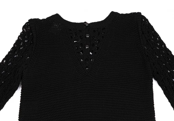シャネルCHANEL 透かし編みニットワンピース 黒38 K-112980_013