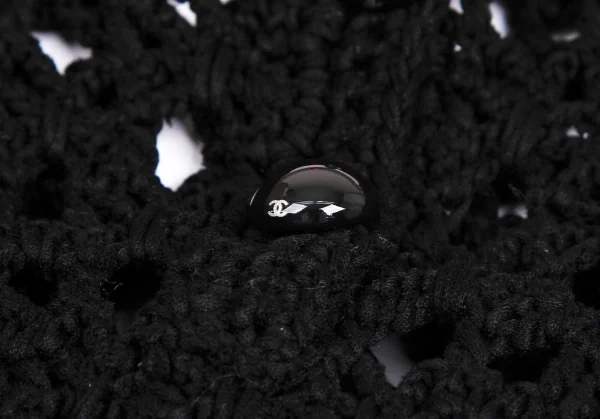 シャネルCHANEL 透かし編みニットワンピース 黒38 K-112980_014