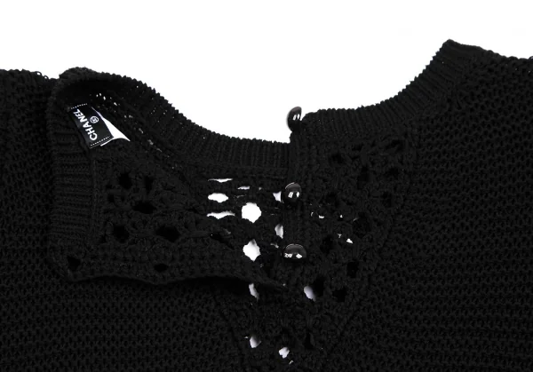シャネルCHANEL 透かし編みニットワンピース 黒38 K-112980_015