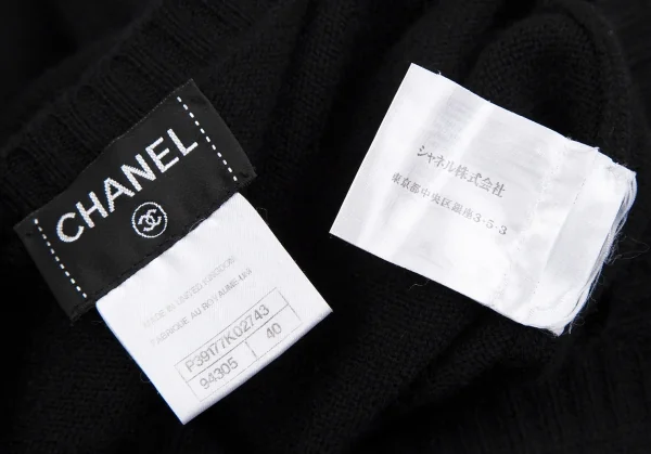 シャネルCHANEL カシミヤニットワンピース 黒40 K-112981_013