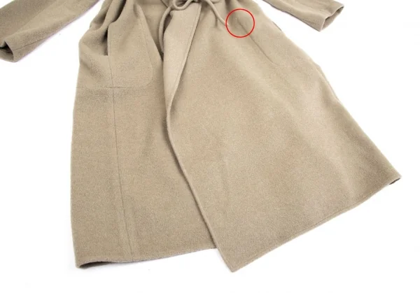 エルメスHERMES マルジェラ期 ウールショールカラーガウンコート グレージュ36 K-112983_010