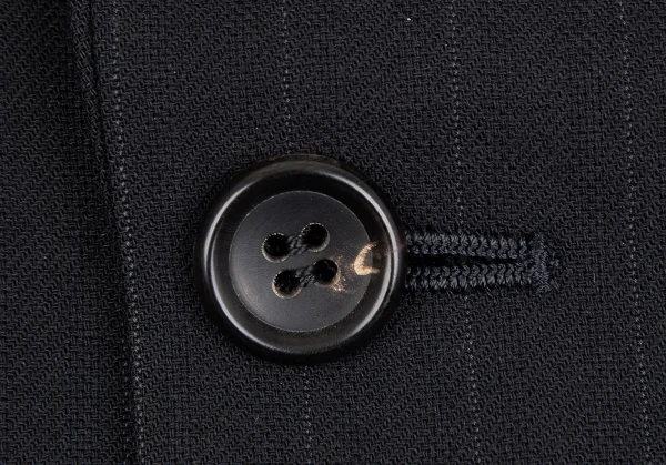 コムデギャルソン オムドゥCOMME des GARCONS HOMME DEUX ウールストライプダブルジャケット 黒M K-113000_004