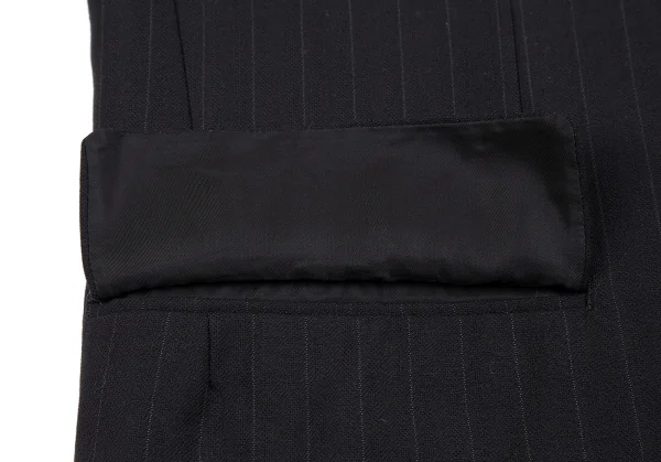 コムデギャルソン オムドゥCOMME des GARCONS HOMME DEUX ウールストライプダブルジャケット 黒M K-113000_008