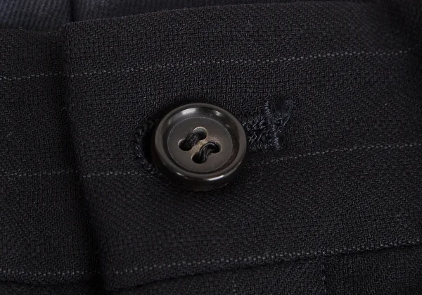 コムデギャルソン オムドゥCOMME des GARCONS HOMME DEUX ウールストライプテーパードパンツ 黒L K-113001_005