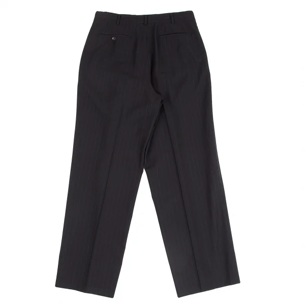 コムデギャルソン オムドゥCOMME des GARCONS HOMME DEUX ウールストライプテーパードパンツ 黒L K-113001_009