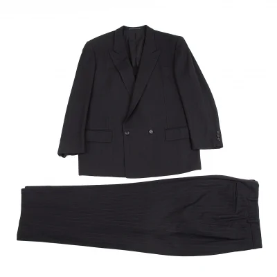 コムデギャルソン オムドゥCOMME des GARCONS HOMME DEUX ウールストライプセットアップ 黒