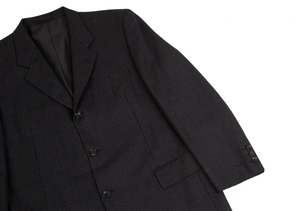 コムデギャルソン オムドゥCOMME des GARCONS HOMME DEUX ウールシャドーグレンチェックジャケット チャコールL K-113003_005