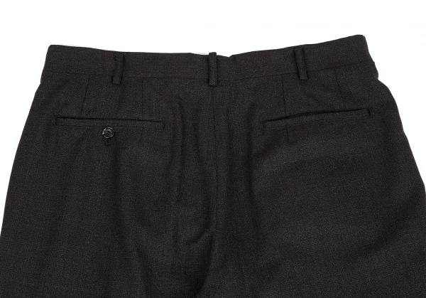 コムデギャルソン オムドゥCOMME des GARCONS HOMME DEUX ウールシャドーグレンチェックテーパードパンツ チャコールL K-113004_010