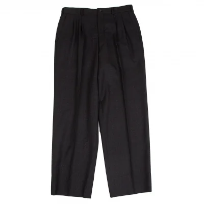 コムデギャルソン オムドゥCOMME des GARCONS HOMME DEUX ウールシャドーグレンチェックテーパードパンツ チャコール