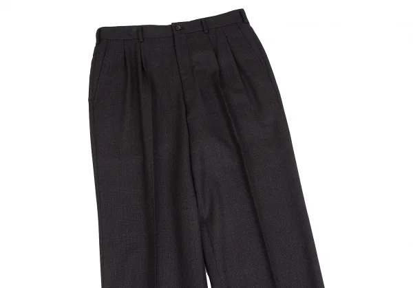 コムデギャルソン オムドゥCOMME des GARCONS HOMME DEUX ウールシャドーグレンチェックテーパードパンツ チャコールL K-113004_002