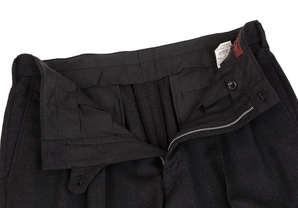コムデギャルソン オムドゥCOMME des GARCONS HOMME DEUX ウールシャドーグレンチェックテーパードパンツ チャコールL K-113004_004