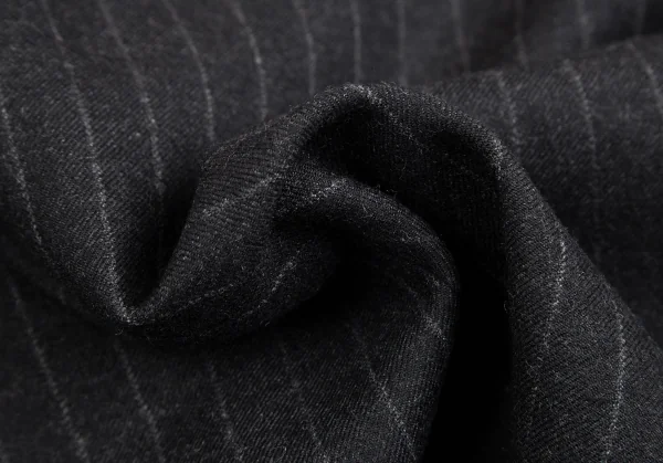 コムデギャルソン オムドゥCOMME des GARCONS HOMME DEUX ウールチョークストライプダブルジャケット チャコールM K-113006_012