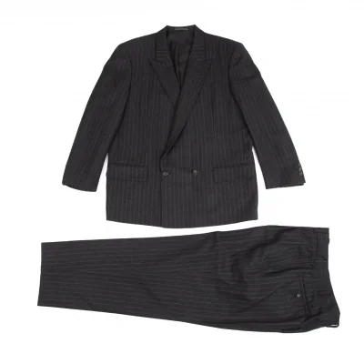 コムデギャルソン オムドゥCOMME des GARCONS HOMME DEUX ウールチョークストライプセットアップ チャコール