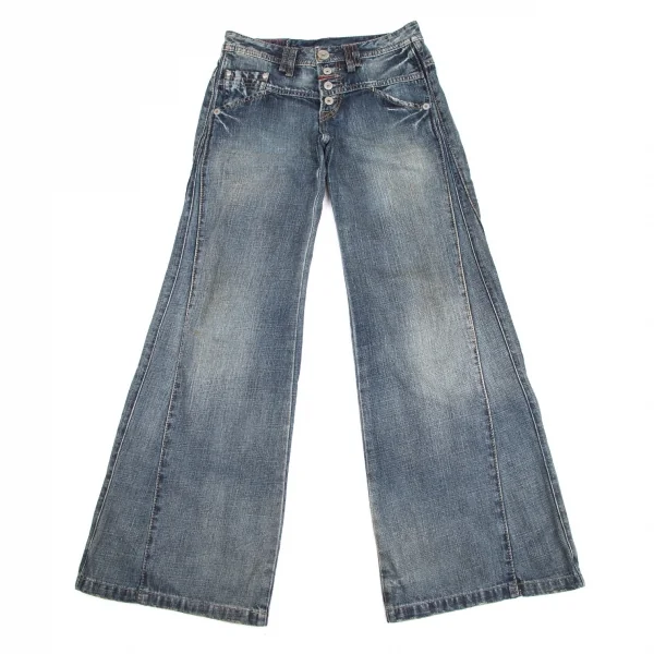 マリテフランソワジルボーMARITHE + FRANCOIS GIRBAUD サイド切替ワイドデニムパンツ インディゴL K-113014_001