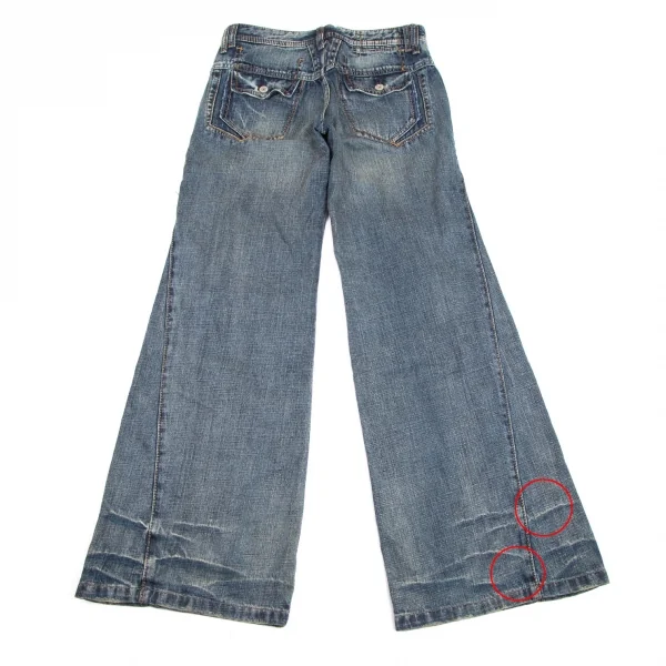 マリテフランソワジルボーMARITHE + FRANCOIS GIRBAUD サイド切替ワイドデニムパンツ インディゴL K-113014_013