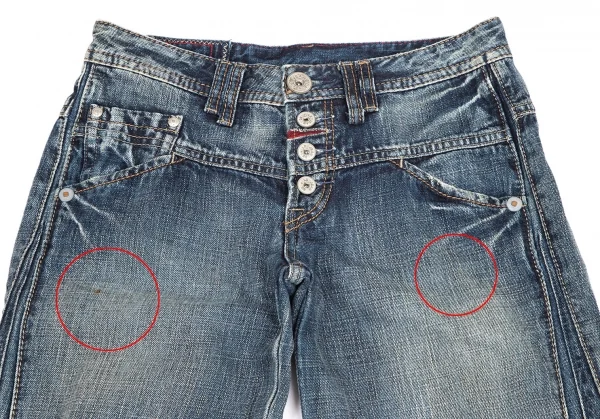 マリテフランソワジルボーMARITHE + FRANCOIS GIRBAUD サイド切替ワイドデニムパンツ インディゴL K-113014_002