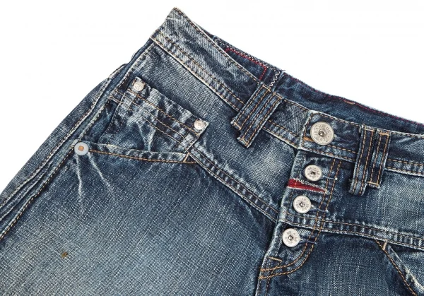 マリテフランソワジルボーMARITHE + FRANCOIS GIRBAUD サイド切替ワイドデニムパンツ インディゴL K-113014_007