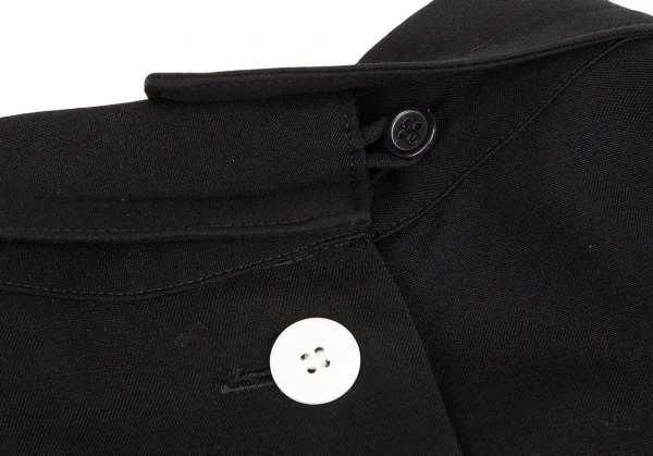 レギュレーション ヨウジヤマモトREGULATION Yohji Yamamoto ウールバックボタンホールデザインビッグシルエットシャツ 黒2 K-113035_015