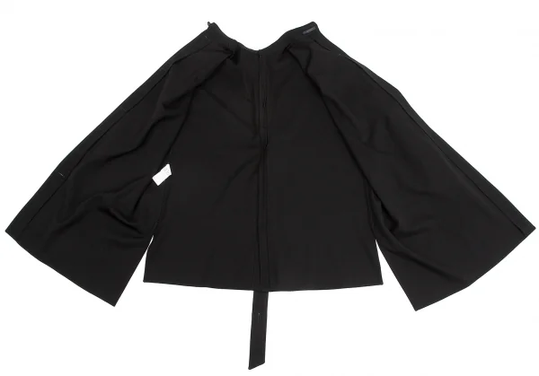 レギュレーション ヨウジヤマモトREGULATION Yohji Yamamoto ウールバックボタンホールデザインビッグシルエットシャツ 黒2 K-113035_016