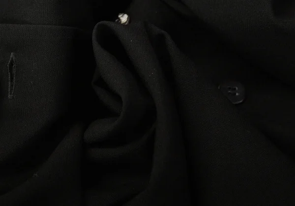 レギュレーション ヨウジヤマモトREGULATION Yohji Yamamoto ウールバックボタンホールデザインビッグシルエットシャツ 黒2 K-113035_017