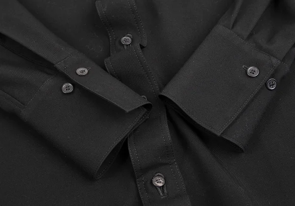 レギュレーション ヨウジヤマモトREGULATION Yohji Yamamoto ウールバックボタンホールデザインビッグシルエットシャツ 黒2 K-113035_008