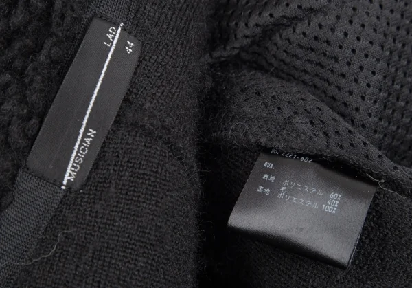 ラッドミュージシャンLAD MUSICIAN ビッグシルエットボアフリースハイネックブルゾン 黒44 K-113037_012