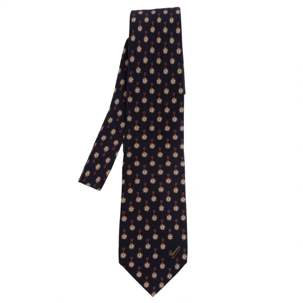 グッチGUCCI シルク小紋柄ネクタイ 紺 K-113046_001