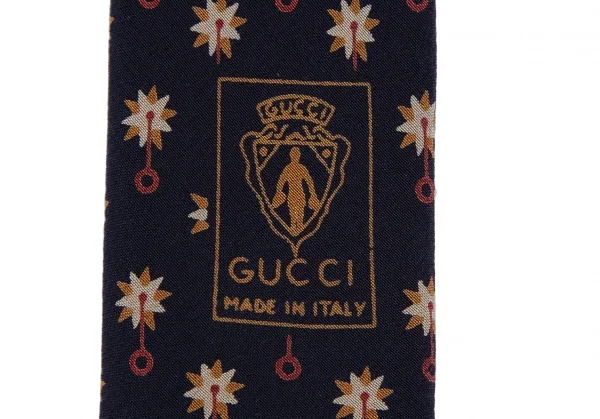 グッチGUCCI シルク小紋柄ネクタイ 紺 K-113046_005