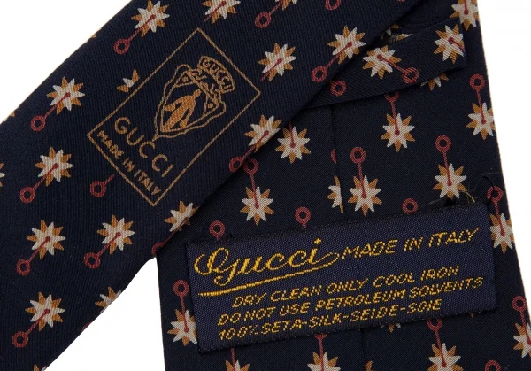 グッチGUCCI シルク小紋柄ネクタイ 紺 K-113046_008