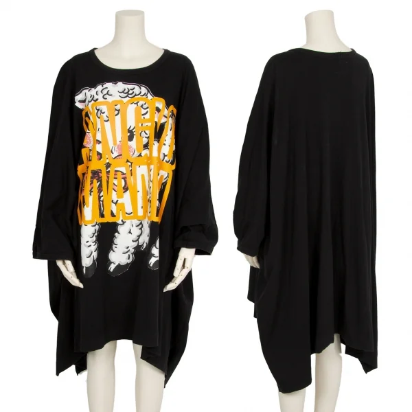 ヴィヴィアンウエストウッド アングロマニアVivienne Westwood ANGLOMANIA グラフィックプリントビッグシルエットTシャツ 黒38 K-113048_001
