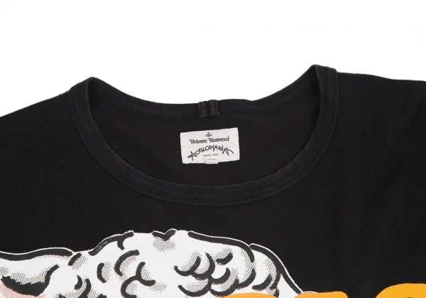 ヴィヴィアンウエストウッド アングロマニアVivienne Westwood ANGLOMANIA グラフィックプリントビッグシルエットTシャツ 黒38 K-113048_003