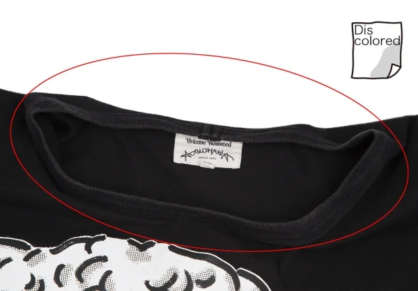 ヴィヴィアンウエストウッド アングロマニアVivienne Westwood ANGLOMANIA グラフィックプリントビッグシルエットTシャツ 黒38 K-113048_004