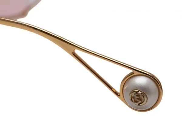 グッチGUCCI GG0252S バタフライ オーバーサイズサングラス ゴールドレンズピンク ゴールドピンク K-113052_010