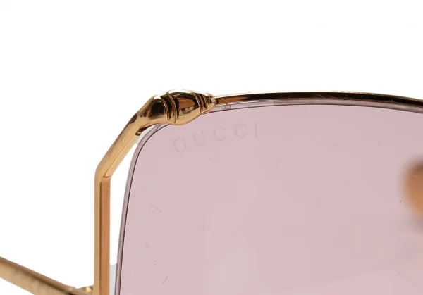 グッチGUCCI GG0252S バタフライ オーバーサイズサングラス ゴールドレンズピンク ゴールドピンク K-113052_008