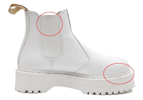 ドクターマーチンDr.Martens VEGAN 2976 QUAD MONO チェルシーブーツ 白UK8(27) K-113053_008