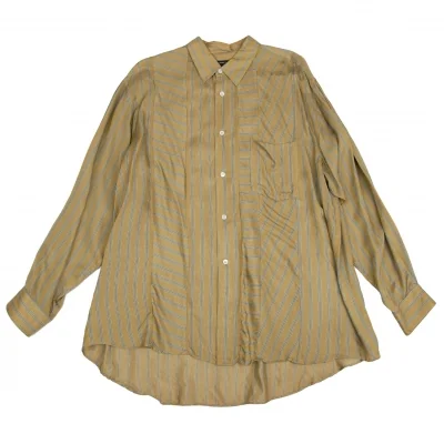 コムデギャルソン オムプリュスCOMME des GARCONS HOMME PLUS キュプラストライプ切替デザインシャツ