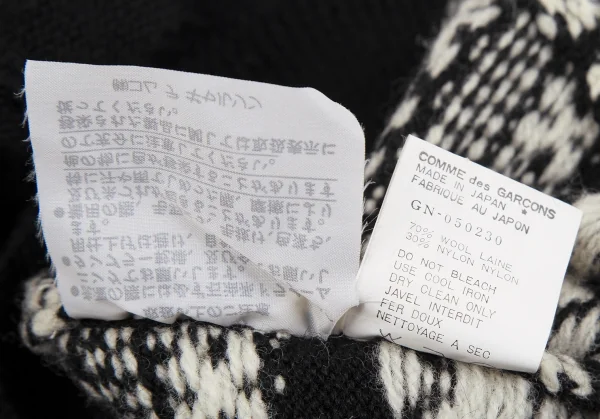 COMME des GARCONS Fair isle Knit Poncho K-113059_010