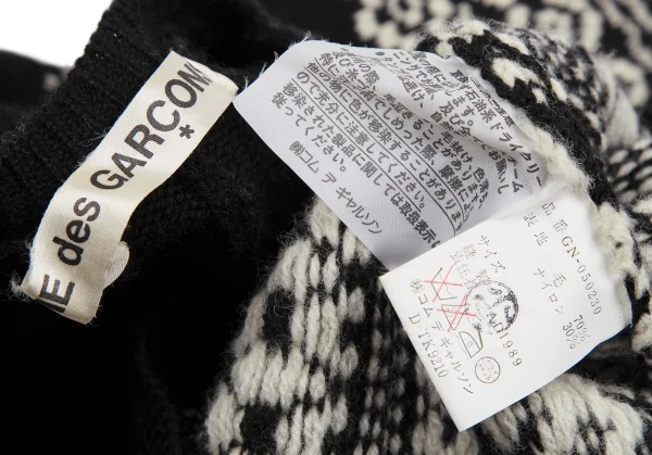 COMME des GARCONS Fair isle Knit Poncho K-113059_011