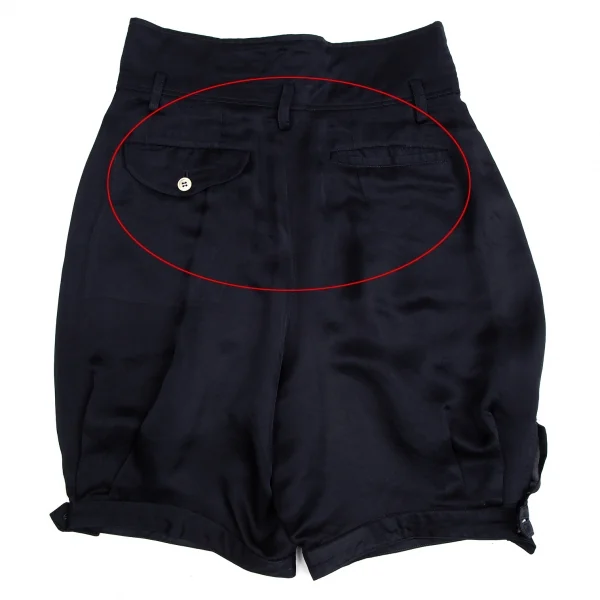 コムデギャルソンCOMME des GARCONSハイウエストツータックショートパンツ 紺M K-113061_012