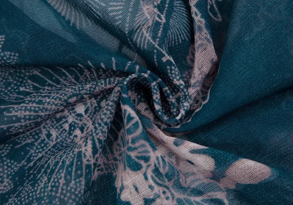 ジャンポールゴルチエJean Paul GAULTIER 曼荼羅プリントパワーネットフリルカーディガン 青40 K-113078_015