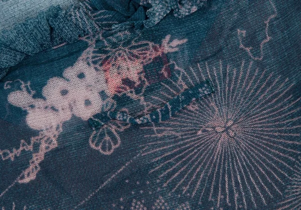 ジャンポールゴルチエJean Paul GAULTIER 曼荼羅プリントパワーネットキャミワンピース 青40 K-113079_009