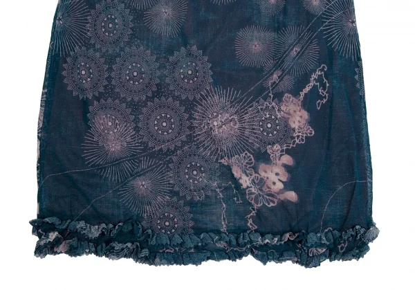 ジャンポールゴルチエJean Paul GAULTIER 曼荼羅プリントパワーネットセットアップ 青40 K-113080_012