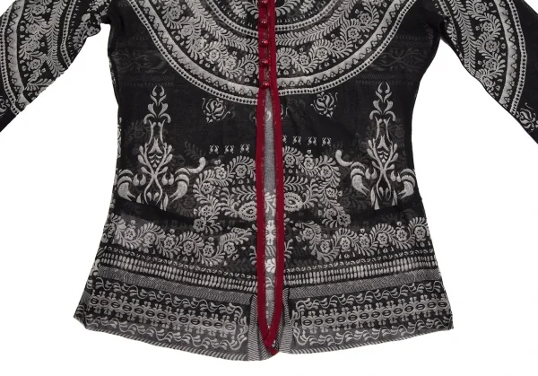 ジャンポールゴルチエJean Paul GAULTIER ダマスクプリントパワーネットパーカー 黒40 K-113081_010