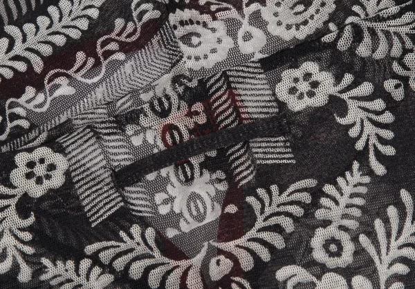 ジャンポールゴルチエJean Paul GAULTIER ダマスクプリントパワーネットパーカー 黒40 K-113081_013