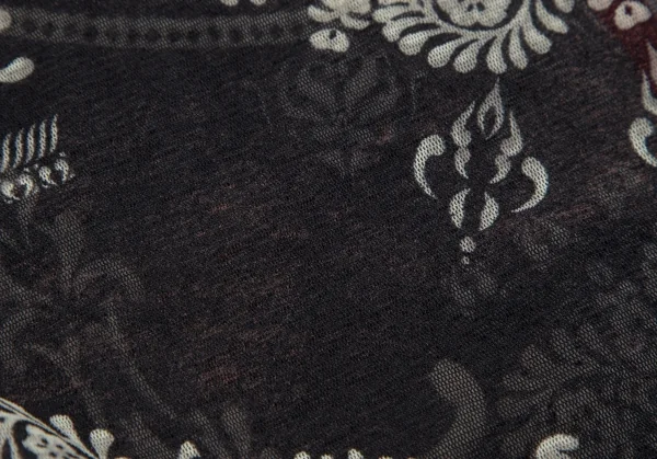 ジャンポールゴルチエJean Paul GAULTIER ダマスクプリントパワーネットパーカー 黒40 K-113081_014